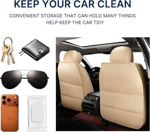 Luxury Custom Fit PU Leather Seat Covers for Ford F150, Tesla, Toyota, and SUVs – Waterproof Full Set, Airbag Compatible, 360° Wrap Design in Saudi Arabia