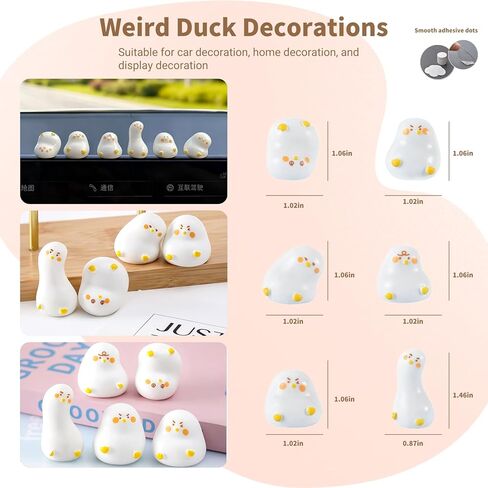 Cute Little Duck,6 Pcs Automotive Interior Decoration Accessories for Car Rearview Mirror and Dashboard,Cute Anime Decor for Home Garden Office,Car Decor for Women，Funny Ornament Gifts (xy-01) in Kuwait