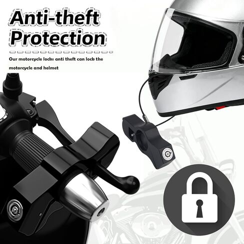 2-in-1 Motorcycle Locks Anti Theft & Motorcycle Helmet Lock,Heavy Duty Helmet Lock Motorcycles with Keys/Gaskets,Universal Motorcycles Anti Theft Locks for ATV/Bike/Scooter in Saudi Arabia