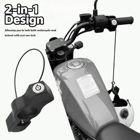 2-in-1 Motorcycle Locks Anti Theft & Motorcycle Helmet Lock,Heavy Duty Helmet Lock Motorcycles with Keys/Gaskets,Universal Motorcycles Anti Theft Locks for ATV/Bike/Scooter in Saudi Arabia