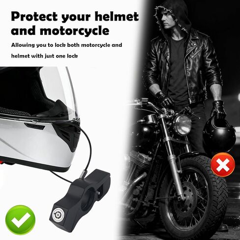 2-in-1 Motorcycle Locks Anti Theft & Motorcycle Helmet Lock,Heavy Duty Helmet Lock Motorcycles with Keys/Gaskets,Universal Motorcycles Anti Theft Locks for ATV/Bike/Scooter in Saudi Arabia