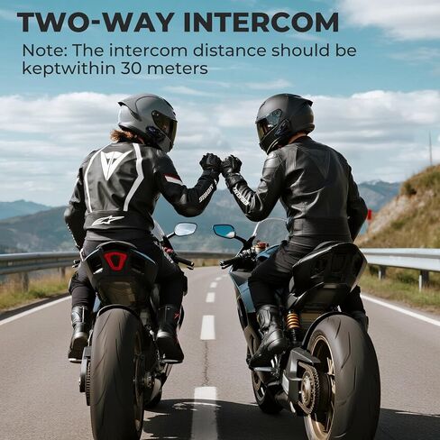 Motorcycle Helmet Bluetooth Headset, Motorcycle intercom, Multiple Communication Modes, Stereo Channels, Intelligent Noise Reduction, IPX6 Waterproof, Compatible with Various Helmets in Saudi Arabia