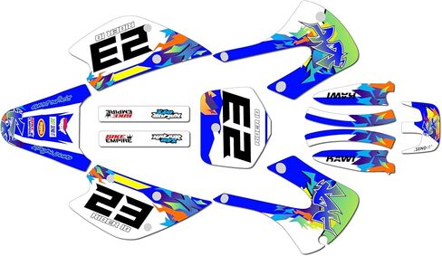 مجموعة رسومات لـ Kawasaki KX85 / KX100 (2001-2013) سلسلة الارتداد باللون الأخضر 9 ميل - Easy Go - ملصق دراجة نارية للدراجة الترابية، ملصق سباق الدراجات النارية ملحقات موتوكروس بدون بلاستيك in Saudi Arabia