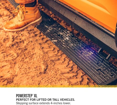 RealTruck AMP Research PowerStep Plug-N-Play | يناسب 2009 - 2014 فورد F-150 | 76141-01أ | خطوات كهربائية قابلة للسحب من الألومنيوم مقاومة للصدأ مع مصابيح LED للدرجات in Saudi Arabia