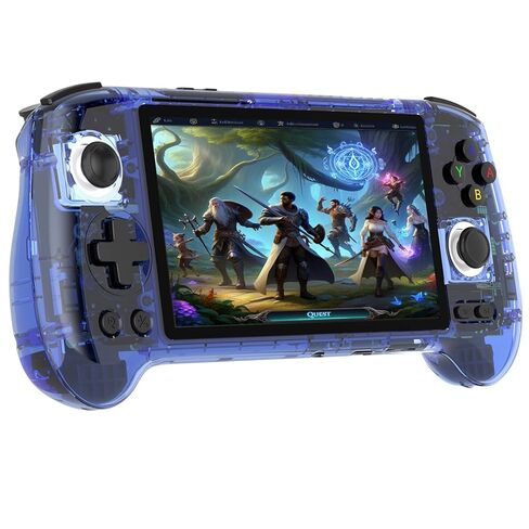 RG556 Retro Handheld Game Consoles No Card Android 13 System 5.48-inch AMOLED Screen Unisoc T820 Processor, Retro Gaming Console 5500mAh Battery Lasting 8 Hours (Blue T) in Kuwait