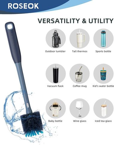 2in1 Long Handle Bottle Brush with Straw Brush for Cleaning Glass, Sports Bottle, Coffee Mug,1 Pack in Saudi Arabia