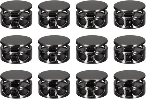 uxcell 12pcs Metal Cord Locks, 3.5mm Double Hole Spring Stopper Fastener Slider Toggles End for Drawstrings Bags Backpacks Clothing Lanyard, Golden in Saudi Arabia