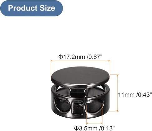uxcell 12pcs Metal Cord Locks, 3.5mm Double Hole Spring Stopper Fastener Slider Toggles End for Drawstrings Bags Backpacks Clothing Lanyard, Golden in Saudi Arabia