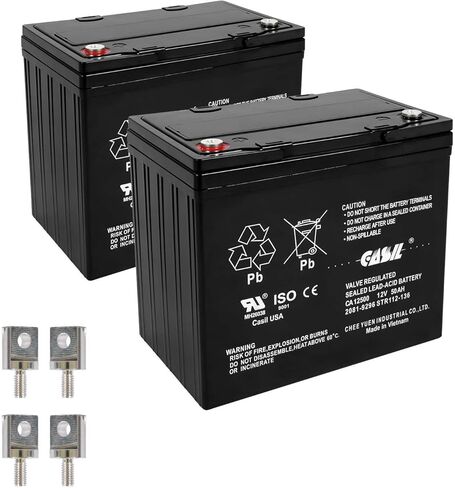 بطارية بديلة Casil 12V 33Ah متوافقة مع بطارية Hoveround MPV1 MPV2 MPV3 MPV4 MPV5 Jazzy 1103 45976 UB UPS12-150MR LC-LA1233P EP33-12 PR UPS12-150MR LC-LA1233P EP33-12 PRC1235 2 حزمة in Saudi Arabia