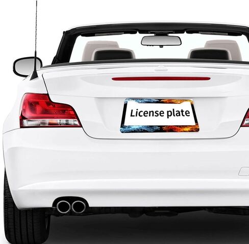 Dragon License Plate Frame Red Blue Phoenix Water Fire Art License Plate Frames Personalise Stainless Steel Funny Design Compatible with Standard License Plate Holder for USA and Canada 12.2" X 6.2" in Saudi Arabia
