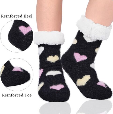 Moon Wood Slipper Socks Cozy Fuzzy Socks for Women Non Slip Cabin Socks Fluffy Warm Winter Socks Home Socks in Kuwait