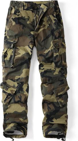 سروال كارجو نسائي من AKARMY مع جيوب للاستخدام الخارجي كاجوال Ripstop Camo عسكري للبناء القتالي in Kuwait