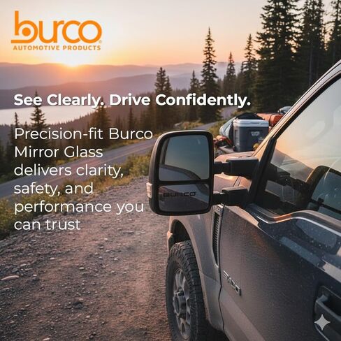 Burco 5479B زجاج مرآة محدب للركاب غير مسخن مع نقطة عمياء، يناسب مرسيدس بنز الفئة S، الفئة CL، الفئة E، الفئة C، الفئة CLS، الفئة CLA، الفئة GLA، المرايا الساخنة فئة B in Saudi Arabia