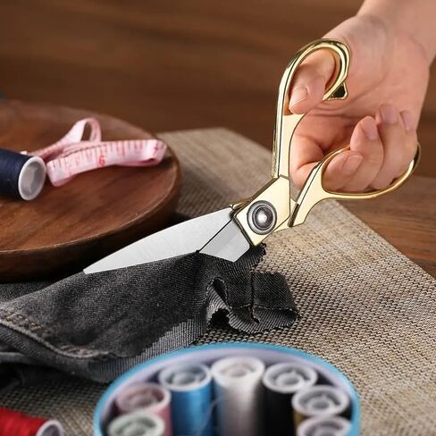 1 PC Fabric Scissors Stainless Steel Sharp Professional Suitable for Tailor Clothing Heavy Duty Scissors,Brown in Saudi Arabia