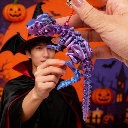 Halloween Figurine, 3D Printed Dinosaur Ornament with Movable Joints, Creepy Decorative Prop for Festival Parties and Cosplay Displays in Saudi Arabia