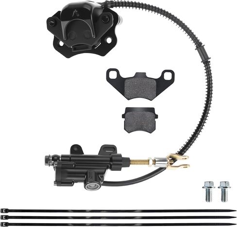 PRO BAT Rear Brake Master Cylinder Caliper With Brake Pad Assembly for 50cc 70cc 90cc 110cc 125cc Chinese Quad Taotao Coolster ATV Kids Four Wheeler, red in Saudi Arabia