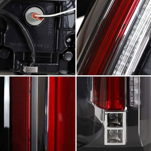 YUANZHENG Full LED Tail Lights Assembly for [Cadillac Escalade 3rd Gen SUV 2007 2008 2009 2010 2011 2012 2013 2014] Rear Lamp with Red Turn Signal, YAB-KLD-0156C (smoke) in Saudi Arabia