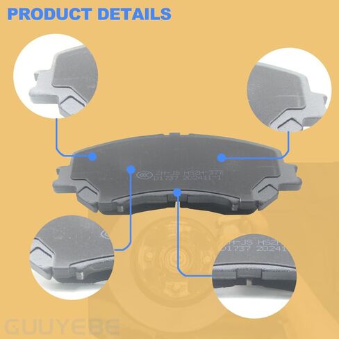 4 PCS Brake Pads Front Set,For Nissan 2014-2019 Rogue 2 Rows of Seats, D1737 in Saudi Arabia