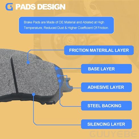 4 PCS Brake Pads Front Set,For Nissan 2014-2019 Rogue 2 Rows of Seats, D1737 in Saudi Arabia