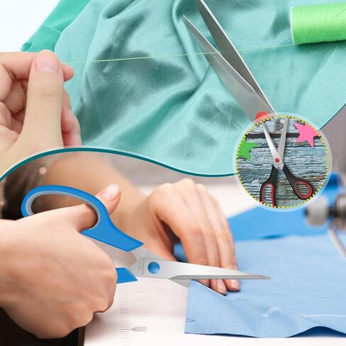 6 عبوات من مقصات الخياطة اليدوية، مقص حاد متعدد الأغراض مقاس 8 بوصات، مقصات من الفولاذ المقاوم للصدأ لمستلزمات الطلاب في المنزل والمكتب، أسود in Kuwait