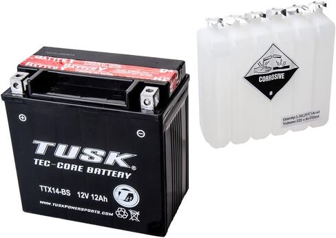 بطارية TUSK Tec-Core مع حمض TTX14BS خالية من الصيانة لسيارة Honda Pioneer 500 2015-2022 in Kuwait