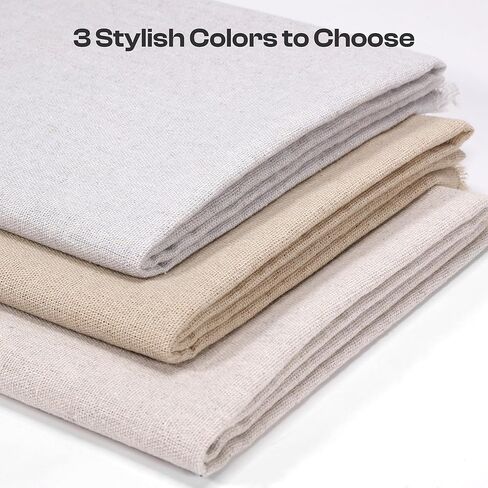 Caydo Creamy White Linen Needlework Fabric, 19 by 62 Inch Embroidery Linen for Sewing Clothing and Handicraft Production in Saudi Arabia