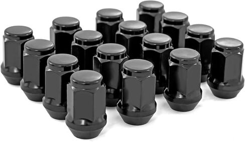 Rough Country 16-Piece Lug Nut Set - M10x1.25, Bulge Acorn Style, Black, Fits Most Aftermarket Wheels in Saudi Arabia
