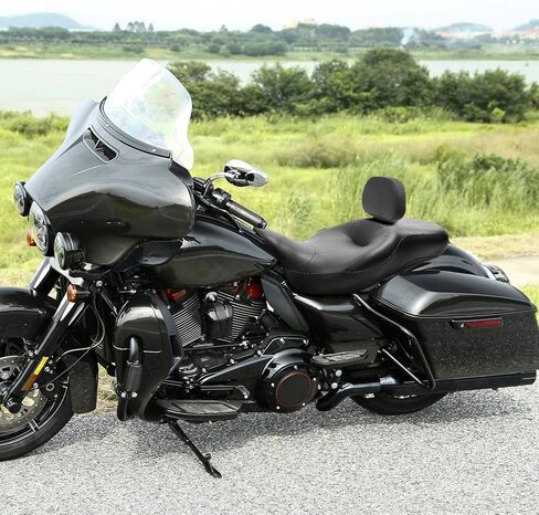 XFMT-moto-part XFMT Detachable Quick Release Adjustable Plug-in Driver Rider Backrest Pad For Harley Davidson Touring Road King CVO 2009-2020, Black #3, RP520601 in Saudi Arabia