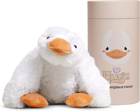 Hugz Official Quackers The Duck – Premium Weighted Stuffed Plushie 3.8 lb for Adults & Kids – Microwavable Stuffed Animal – Heatable & Coolable – Super Soft Fur – Gift Ready Tube Packaging in Saudi Arabia