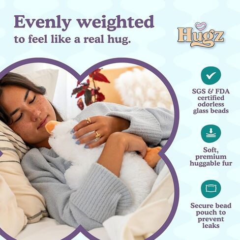 Hugz Official Quackers The Duck – Premium Weighted Stuffed Plushie 3.8 lb for Adults & Kids – Microwavable Stuffed Animal – Heatable & Coolable – Super Soft Fur – Gift Ready Tube Packaging in Saudi Arabia