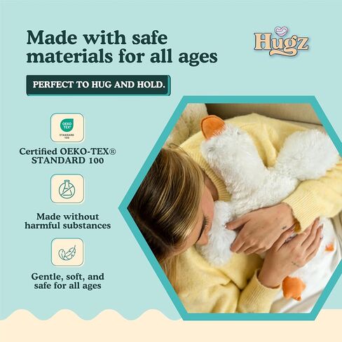Hugz Official Quackers The Duck – Premium Weighted Stuffed Plushie 3.8 lb for Adults & Kids – Microwavable Stuffed Animal – Heatable & Coolable – Super Soft Fur – Gift Ready Tube Packaging in Saudi Arabia