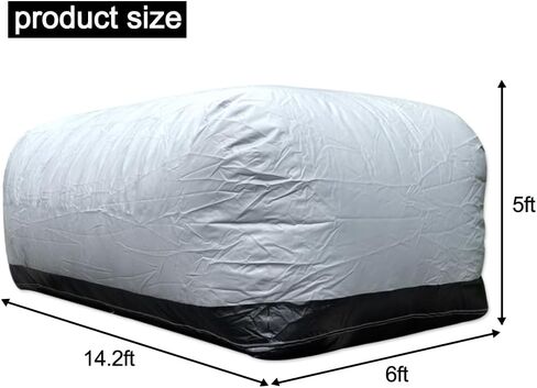 خيمة جراج محمولة قابلة للنفخ، درع نهائي محكم للأماكن الخارجية/الداخلية، مأوى للسيارة لوقوف السيارات وغسيل وتخزين الطلاء (رمادي + أسود، 4.9 م طول × 2.0 م عرض × 1.73 م ارتفاع) in Kuwait