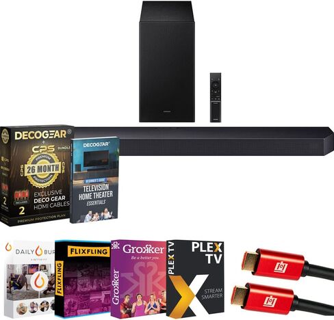 SAMSUNG HW-S800D Ultra-Slim 3.1.2ch Wireless Dolby Atmos Soundbar w/Q-Symphony (2024 Model) Bundle with Redeemable DIRECTV Gemini Air Streaming Device and 1 YR CPS Enhanced Protection Pack in Saudi Arabia
