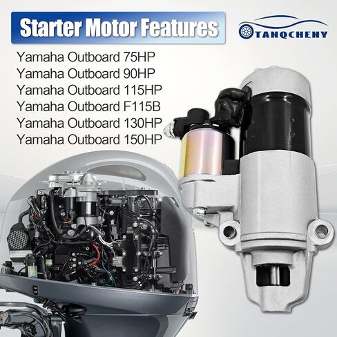 6CB-81800-00 Starter Motor Fits for Yamaha Outboard 75HP 90HP 150HP F115B 115HP 130HP 150HP 175HP 200HP 225HP 250HP 300HP 6EM-81800-00 6EM-81800-01 6EM-81800-00 6CB-81800-02 6CE-81800-00 in Kuwait