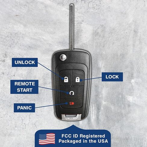 Remote Start Key Fob Shell Flip Case for Chevrolet Trax Buick Encore (KR55WK500733, 13501916) in Saudi Arabia