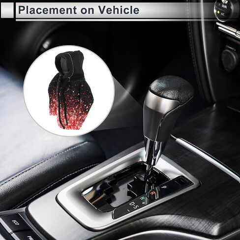 1 Pc Universal Gear Shift Knob Cover Automotive Manual Stick Shifting Handle Protector Flower Hoodie Style Black,Red Polyester in Saudi Arabia