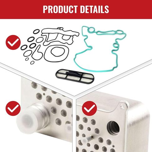 TOPAZ Engine Oil Cooler Kit with Gasket Seal Compatible with Ford Trucks F250 F350 F450 F550 Super Duty Excursion E350 E450 6.0L V8 Powerstroke 904-228 3C3Z6A642CA in Saudi Arabia