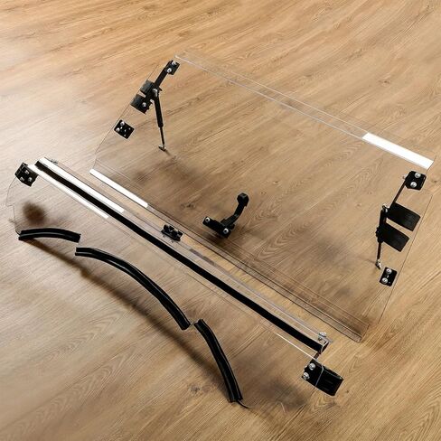 HECASA 2-IN-1 Scratch Resistant Windshield Compatible with 2013-2018 Can-Am Maverick/2014-2018 Maverick Max/2015-2017 Maverick Turbo Max Folding Flip Stretch Bracket Included in Saudi Arabia
