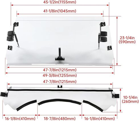 HECASA 2-IN-1 Scratch Resistant Windshield Compatible with 2013-2018 Can-Am Maverick/2014-2018 Maverick Max/2015-2017 Maverick Turbo Max Folding Flip Stretch Bracket Included in Saudi Arabia