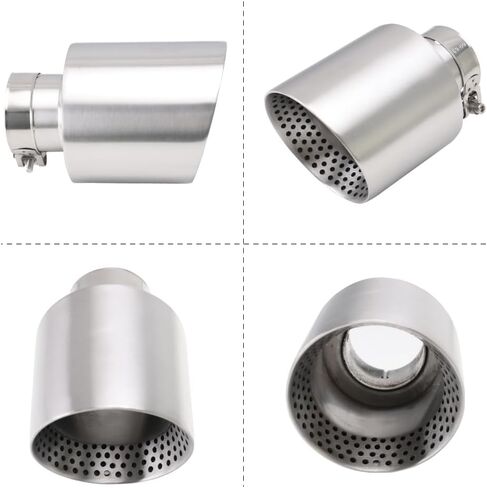 Exhaust Tips 2.5" Inlet 4.5" Outlet 6.7" Long Exhaust Tailpipe Stainless Steel Clamp On Universal Adjustable Diesel Trucks Car Angle Cut in Saudi Arabia