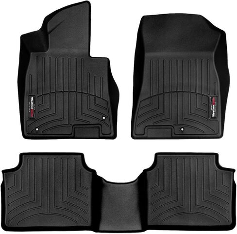 Weathertech Custom Fit FloorLiners for Hyundai Sonata, K5, K5-1st & 2nd Row (441598-1-2), Black in Saudi Arabia