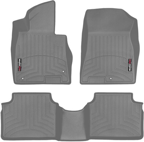 Weathertech Custom Fit FloorLiners for Hyundai Sonata, K5, K5-1st & 2nd Row (441598-1-2), Black in Saudi Arabia