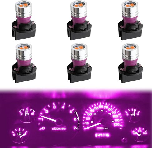 wuyaoyao 6 قطع 194 لمبة إضاءة LED، T10 168 W5W 2825 لمبة بديلة لمصابيح السيارة، مصابيح LED فائقة السطوع للسيارة الداخلية لوحة القيادة قبة خريطة لوحة لوحة القيادة أضواء لوحة الترخيص (وردي داكن) in Kuwait