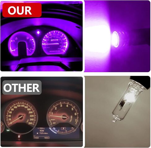 wuyaoyao 6 قطع 194 لمبة إضاءة LED، T10 168 W5W 2825 لمبة بديلة لمصابيح السيارة، مصابيح LED فائقة السطوع للسيارة الداخلية لوحة القيادة قبة خريطة لوحة لوحة القيادة أضواء لوحة الترخيص (وردي داكن) in Kuwait