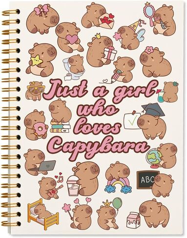 Cute Floral Capybara Notebook Journal for Girls Women, Funny Journaling Notebooks Travel Diary Journal, Gifts for Capybara Lovers, Just a Girl Who Loves Capybaras, 5.5x8.3 in Saudi Arabia