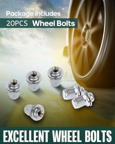 SCITOO M14x1.5 صواميل العروة البديلة لسيارة Land Rover lr3 2005-2009 لعام 2016 Range Rover Sport 2006-2022 صامولة عروة ذات نهاية مغلقة من الكروم 7/8 بوصة (22 مم) سداسية 20 قطعة in Saudi Arabia