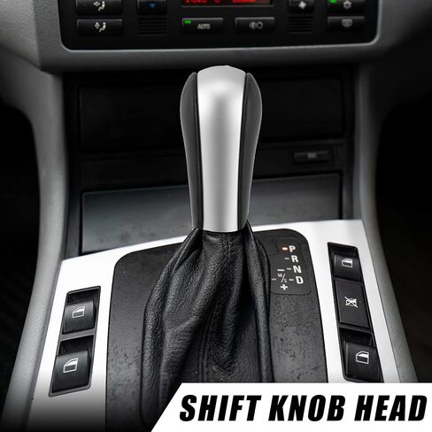 X AUTOHAUX Faux Leather Car Gear Knob Automatic for BMW X5 2000-2006 for BMW 525i 2003-2009 for BMW 330i 2001-2006 Matte in Saudi Arabia