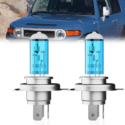 المصابيح الأمامية متوافقة مع Toyota FJ Cruiser 2007-2014، 9003 مصابيح هالوجين أمامية عالية منخفضة الشعاع، فائقة السطوع 6000K أبيض، التوصيل والتشغيل، حزمة من 2 in Saudi Arabia