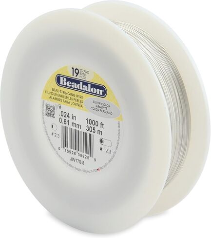 Beadalon 19-Strand 0.018" (0.46 mm) 30 ft (9.1 m) White Bead Stringing Wire in Saudi Arabia