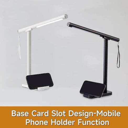 2 In 1 Led Desk Lamp - Outdoor Magnetic Desk Lamps for Home Office Study Bedroom , White Desk Lamps with Phone Holder & USB Charging Port, 3500-6500K Touch Control Dimming & 5 Brightness Levels in Saudi Arabia